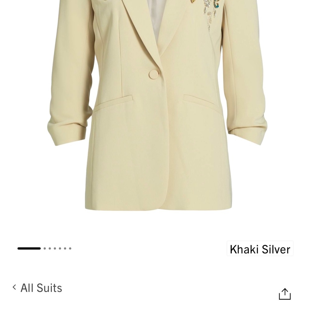 Cinq à Sept Cream Blazer with Silver Accents